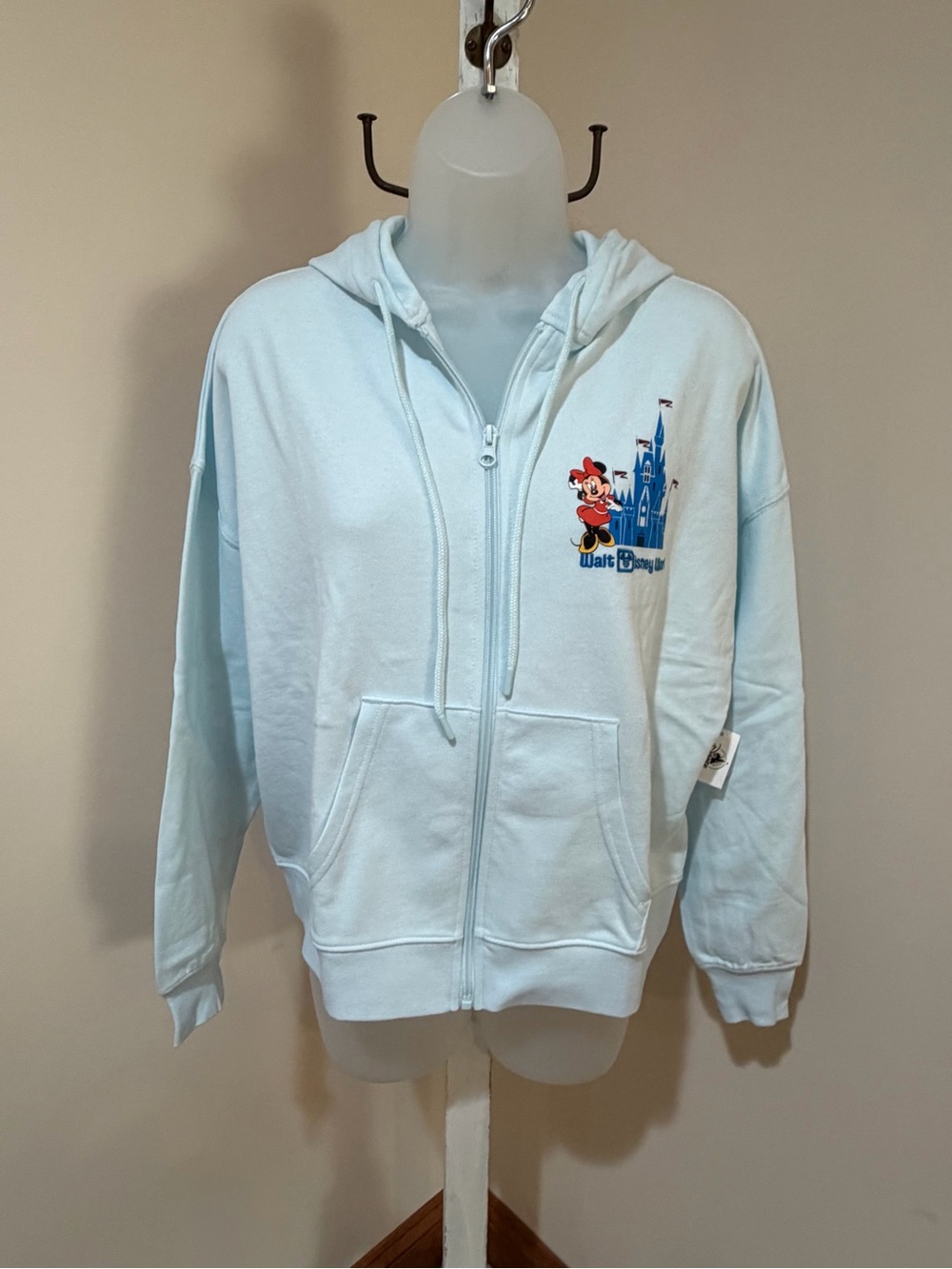 NEW DISNEY MINNIE & FRIENDS CINDERELLA CASTLE WDW HOODIE JACKET SIZE SMALL